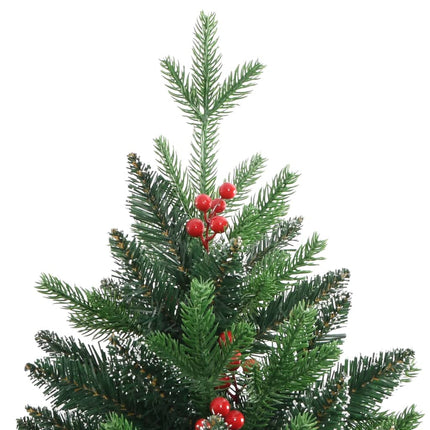 kunstigt juletræ med røde bær 150 cm hængslet