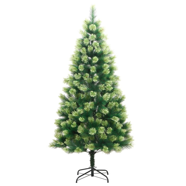kunstigt juletræ med juletræsfod 180 cm hængslet