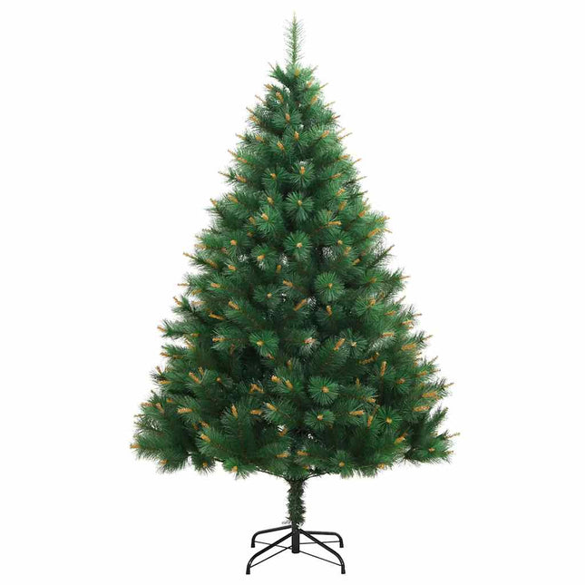 kunstigt juletræ med juletræsfod 180 cm hængslet