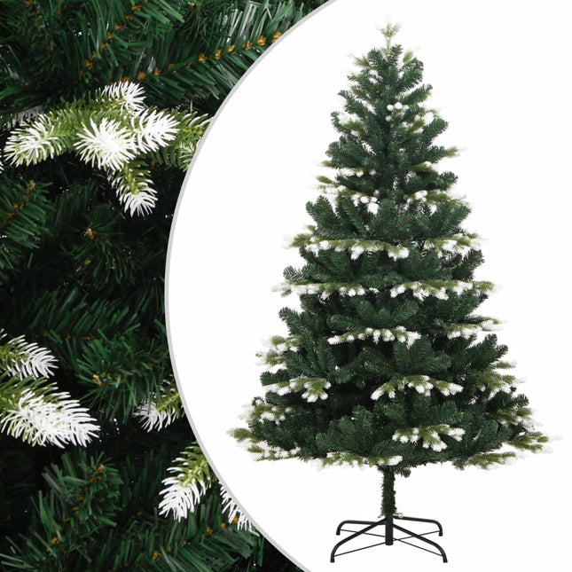 kunstigt juletræ med sne 120 cm hængslet
