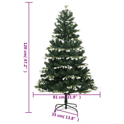 kunstigt juletræ med sne 120 cm hængslet