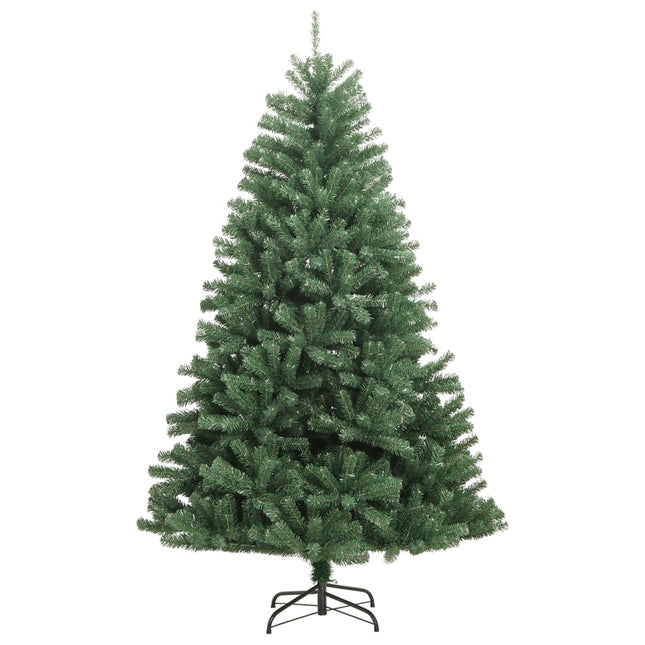 kunstigt juletræ med juletræsfod 120 cm hængslet grøn