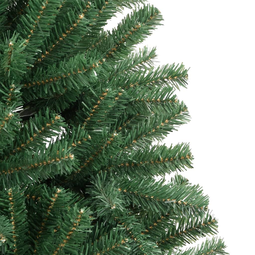kunstigt juletræ med juletræsfod 120 cm hængslet grøn
