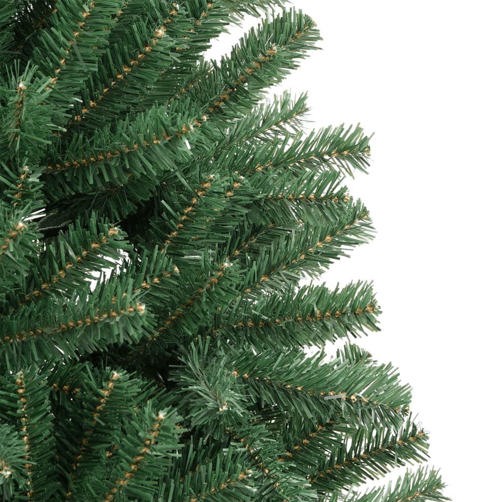 kunstigt juletræ med juletræsfod 150 cm hængslet grøn