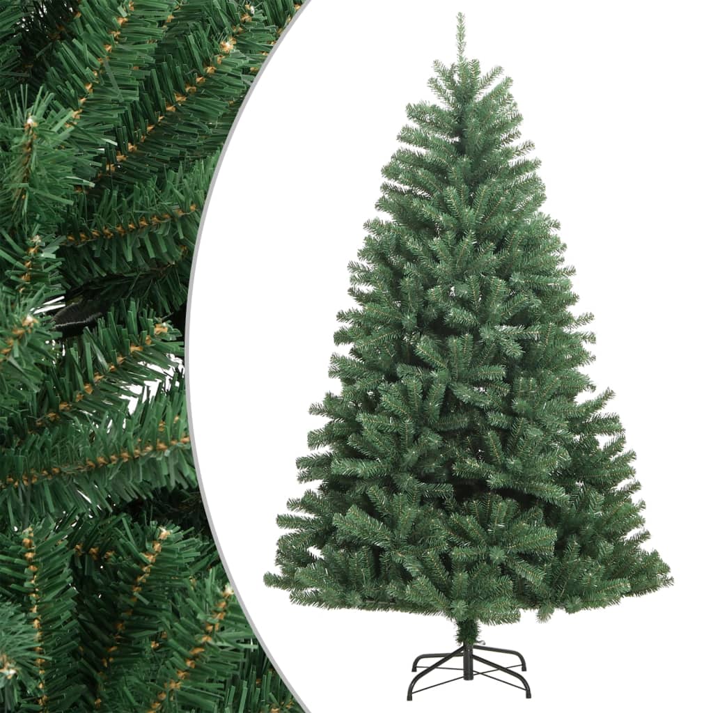 kunstigt juletræ med juletræsfod 240 cm hængslet grøn