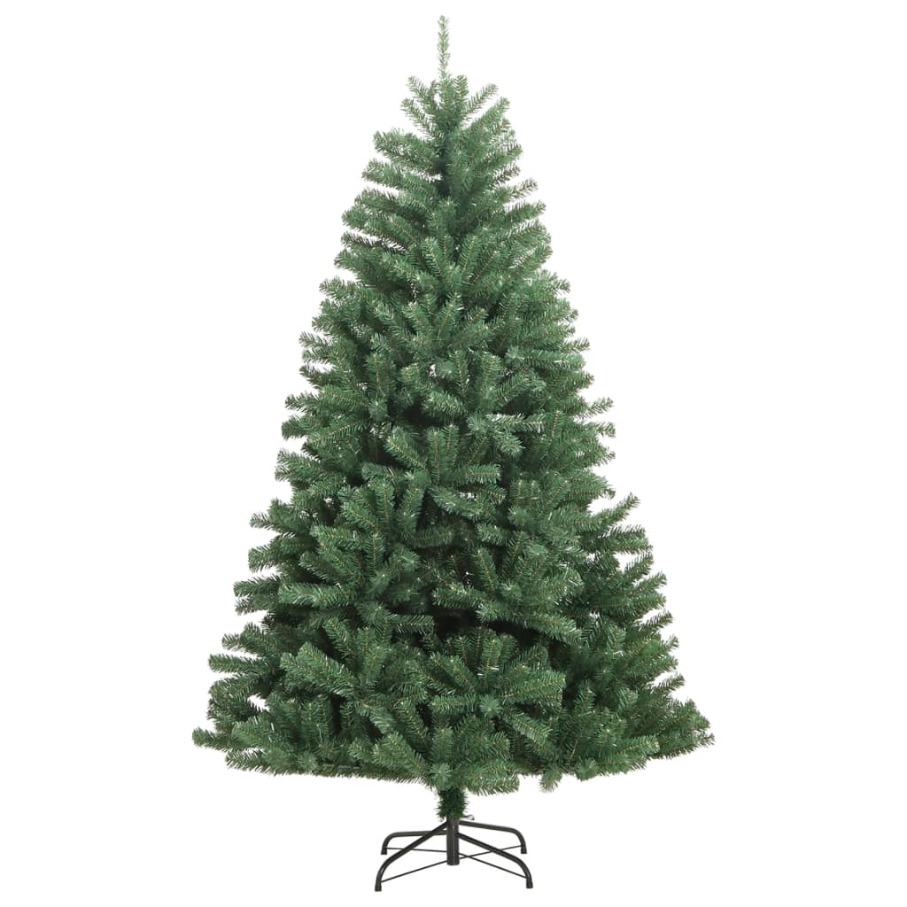 kunstigt juletræ med juletræsfod 240 cm hængslet grøn