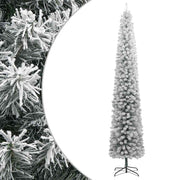 smalt juletræ med juletræsfod og sne 300 cm PVC