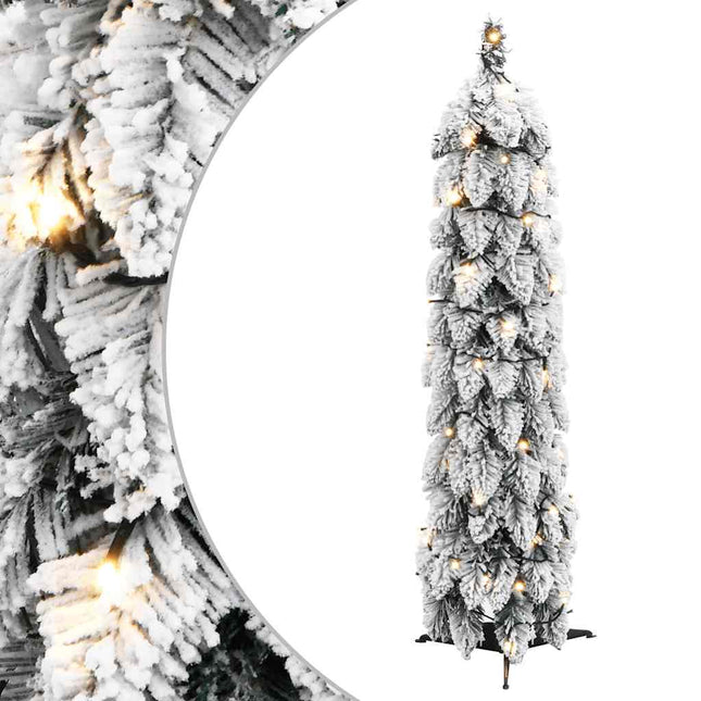 kunstigt juletræ med 30 LED'er og sne 60 cm