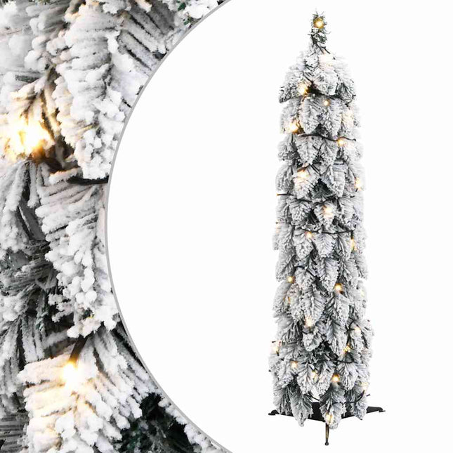 kunstigt juletræ med 45 LED'er og sne 90 cm