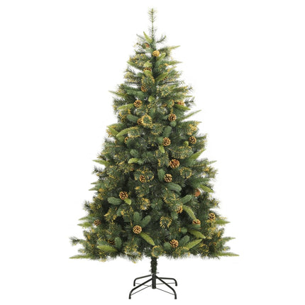 kunstigt juletræ med grankogler 240 cm hængslet