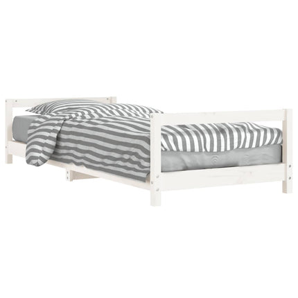sengeramme til juniorseng 90x200 cm massivt fyrretræ hvid