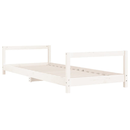 sengeramme til juniorseng 90x200 cm massivt fyrretræ hvid