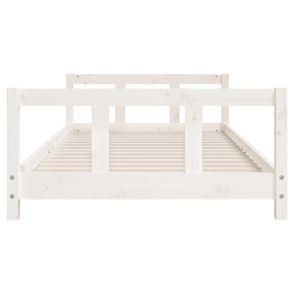 sengeramme til juniorseng 90x200 cm massivt fyrretræ hvid