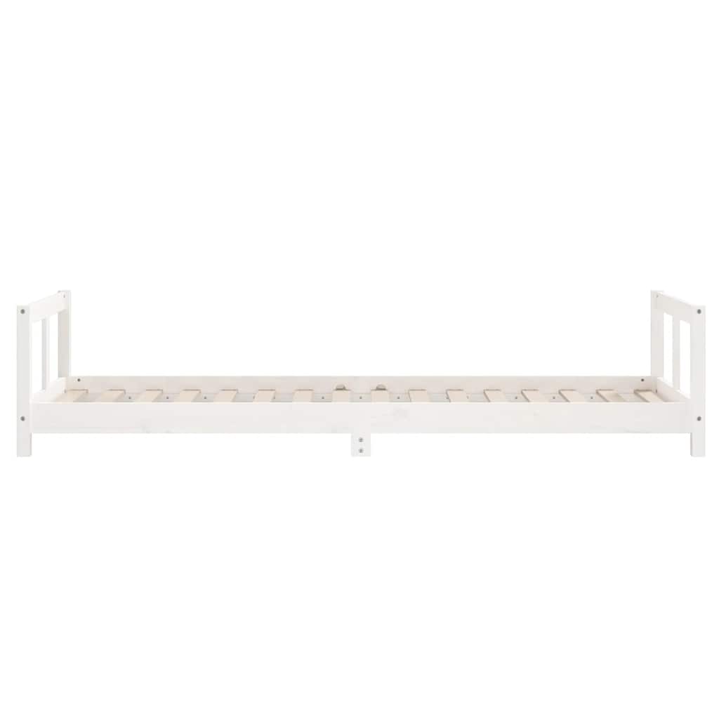 sengeramme til juniorseng 90x200 cm massivt fyrretræ hvid