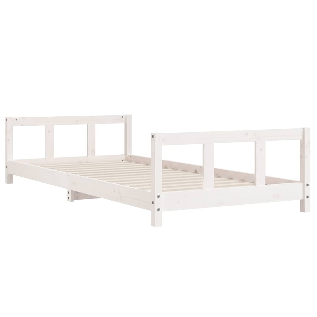 sengeramme til juniorseng 90x200 cm massivt fyrretræ hvid
