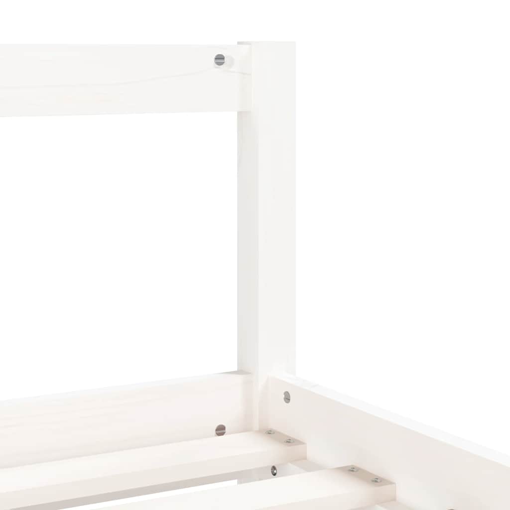 sengeramme til juniorseng 90x200 cm massivt fyrretræ hvid