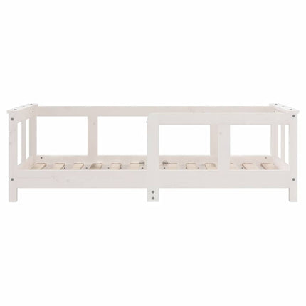 sengeramme til juniorseng 70x140 cm massivt fyrretræ hvid