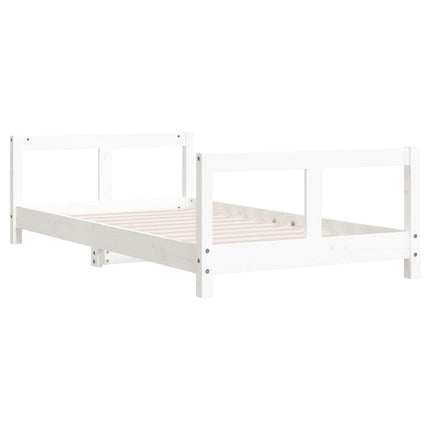 sengeramme til juniorseng 80x160 cm massivt fyrretræ hvid
