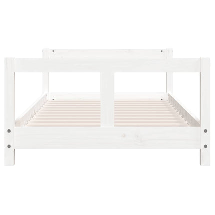 sengeramme til juniorseng 80x160 cm massivt fyrretræ hvid