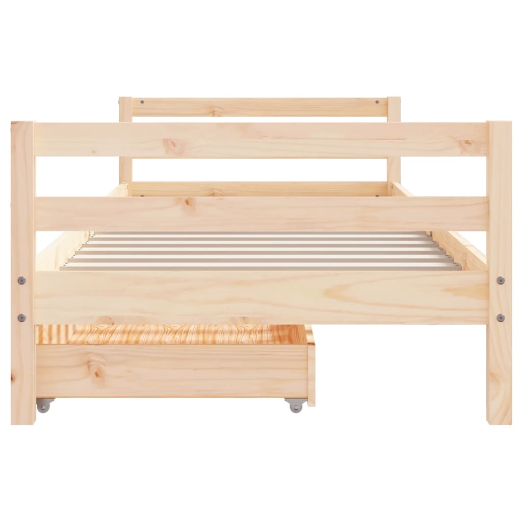 sengeramme til juniorseng m. skuffer 90x190 cm massivt fyr