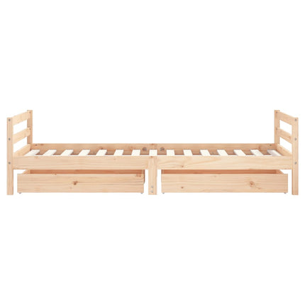 sengeramme til juniorseng m. skuffer 90x190 cm massivt fyr
