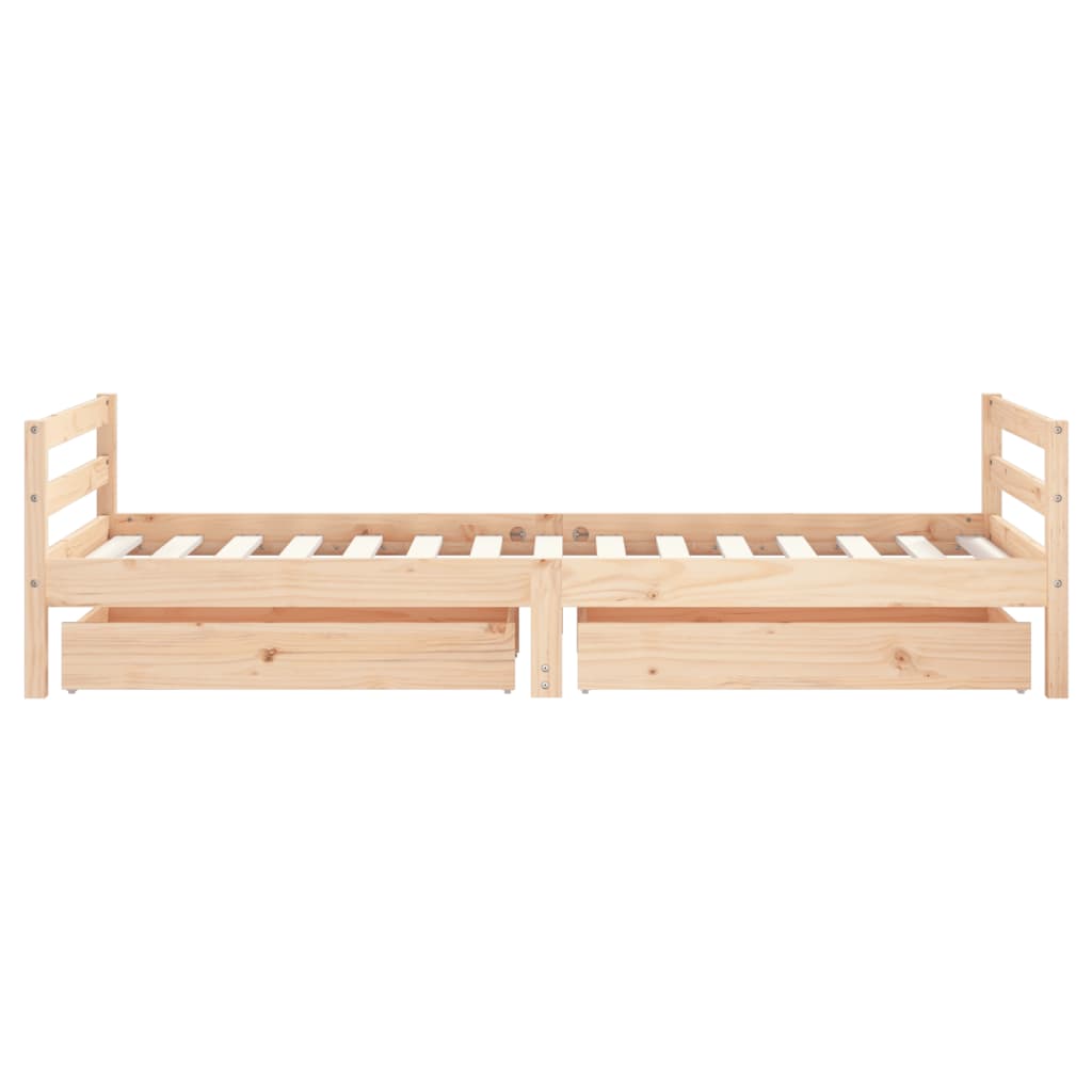 sengeramme til juniorseng m. skuffer 90x190 cm massivt fyr