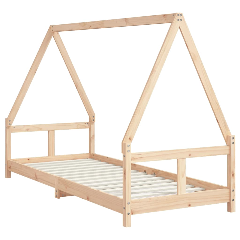 sengeramme til juniorseng 80x200 cm massivt fyrretræ
