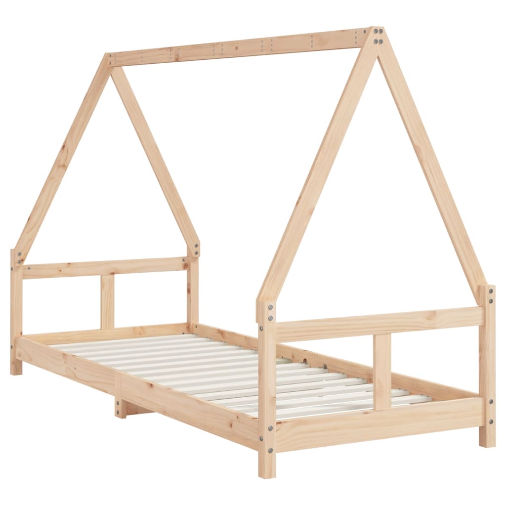 sengeramme til juniorseng 80x200 cm massivt fyrretræ