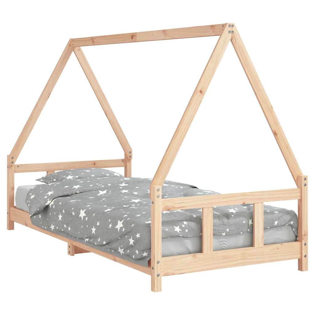 sengeramme til juniorseng 90x200 cm massivt fyrretræ