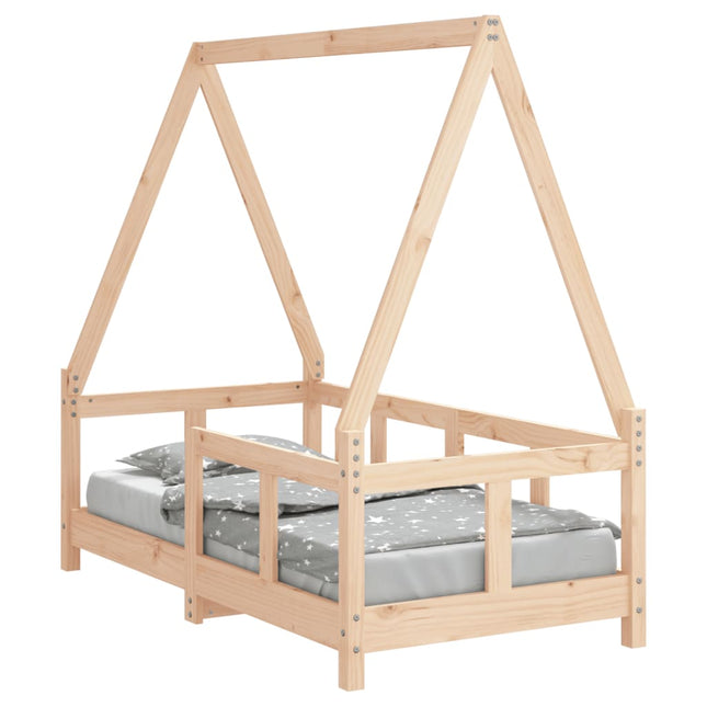 sengeramme til juniorseng 70x140 cm massivt fyrretræ
