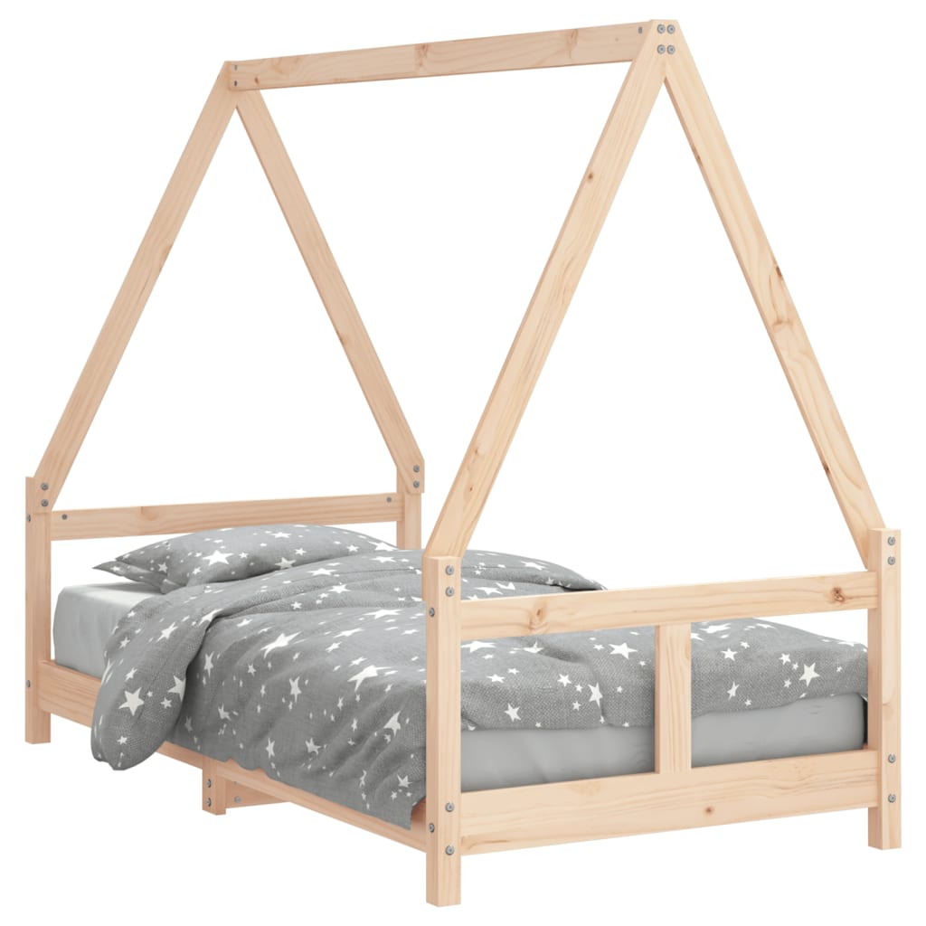 sengeramme til juniorseng 80x160 cm massivt fyrretræ