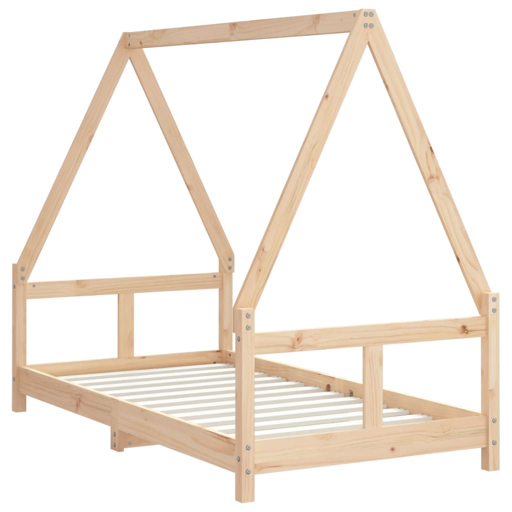 sengeramme til juniorseng 80x160 cm massivt fyrretræ