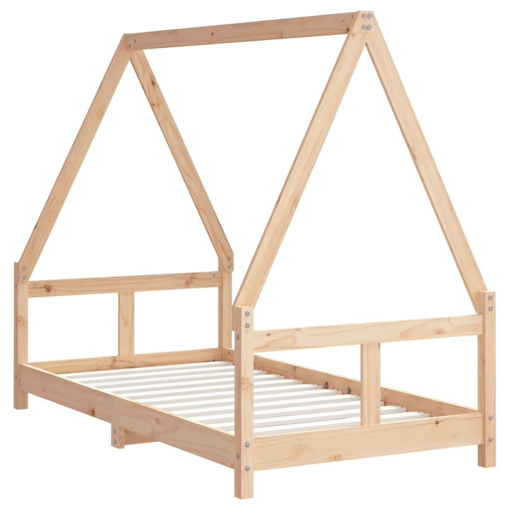 sengeramme til juniorseng 80x160 cm massivt fyrretræ
