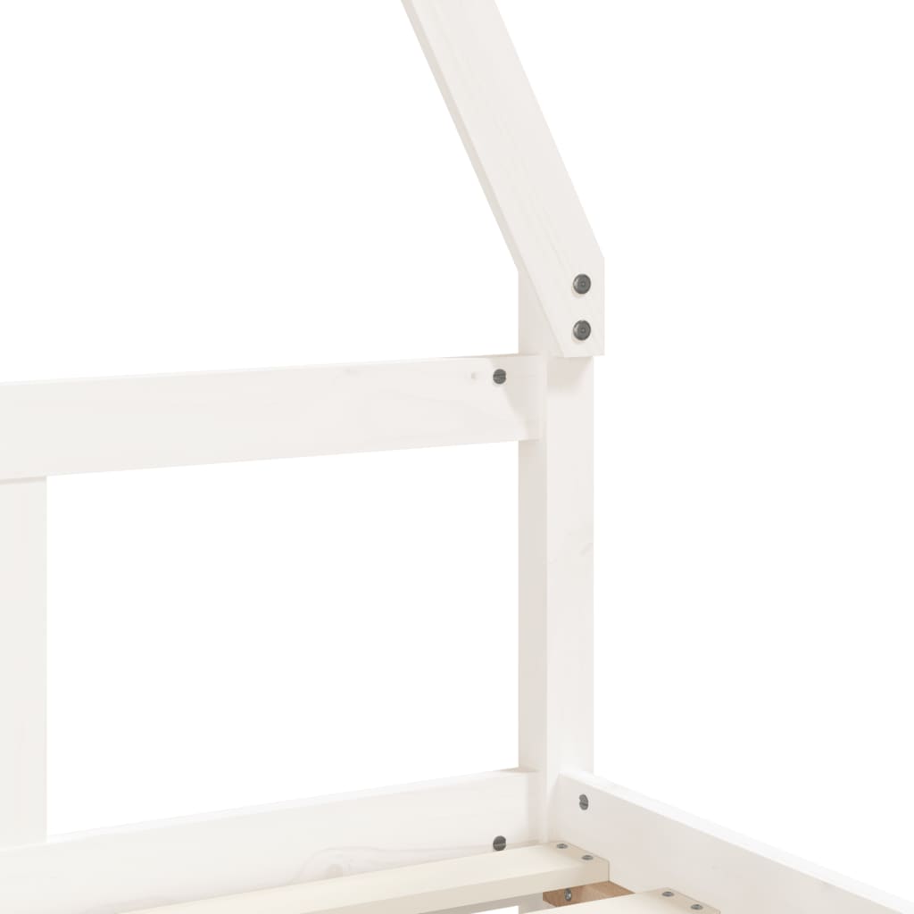 sengeramme til juniorseng 80x160 cm massivt fyrretræ hvid