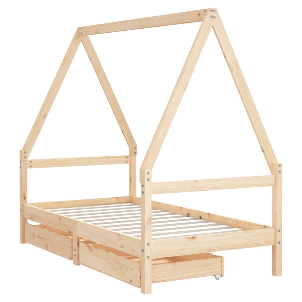 sengeramme til juniorseng 80x160 cm massivt fyrretræ