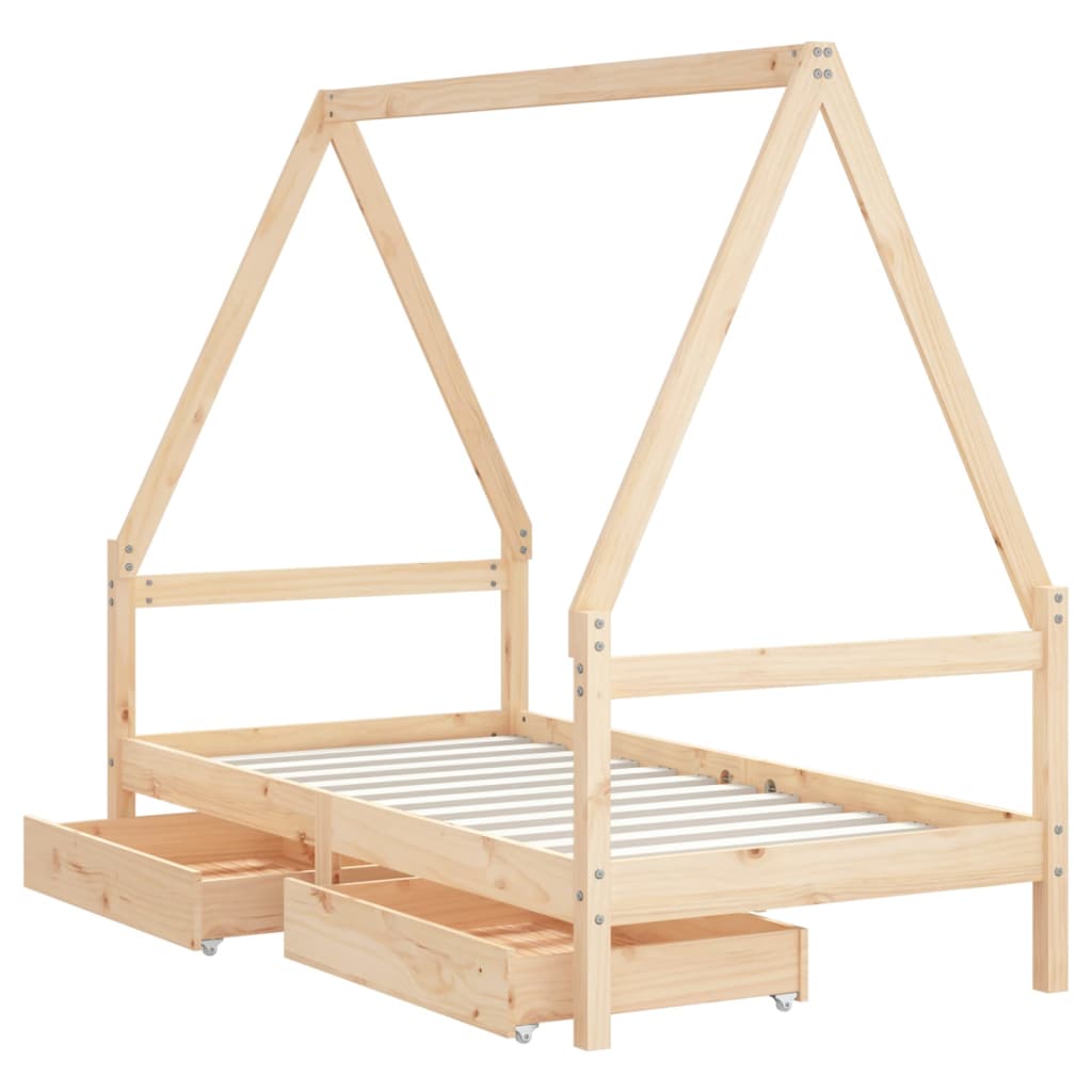 sengeramme til juniorseng 80x160 cm massivt fyrretræ
