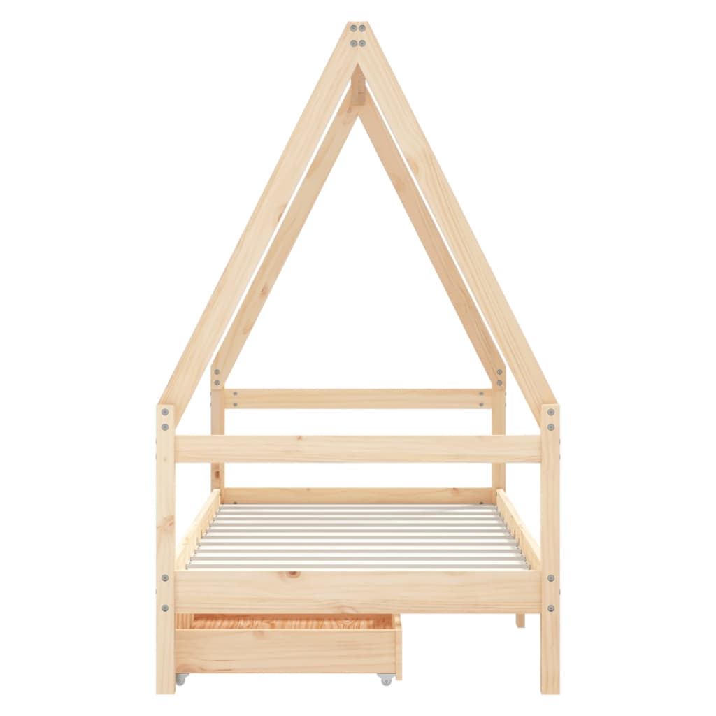 sengeramme til juniorseng 80x160 cm massivt fyrretræ