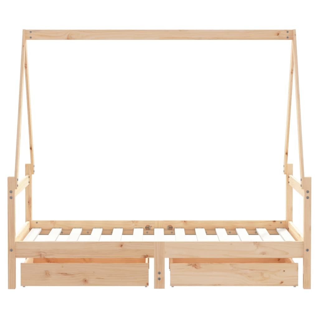 sengeramme til juniorseng 80x160 cm massivt fyrretræ