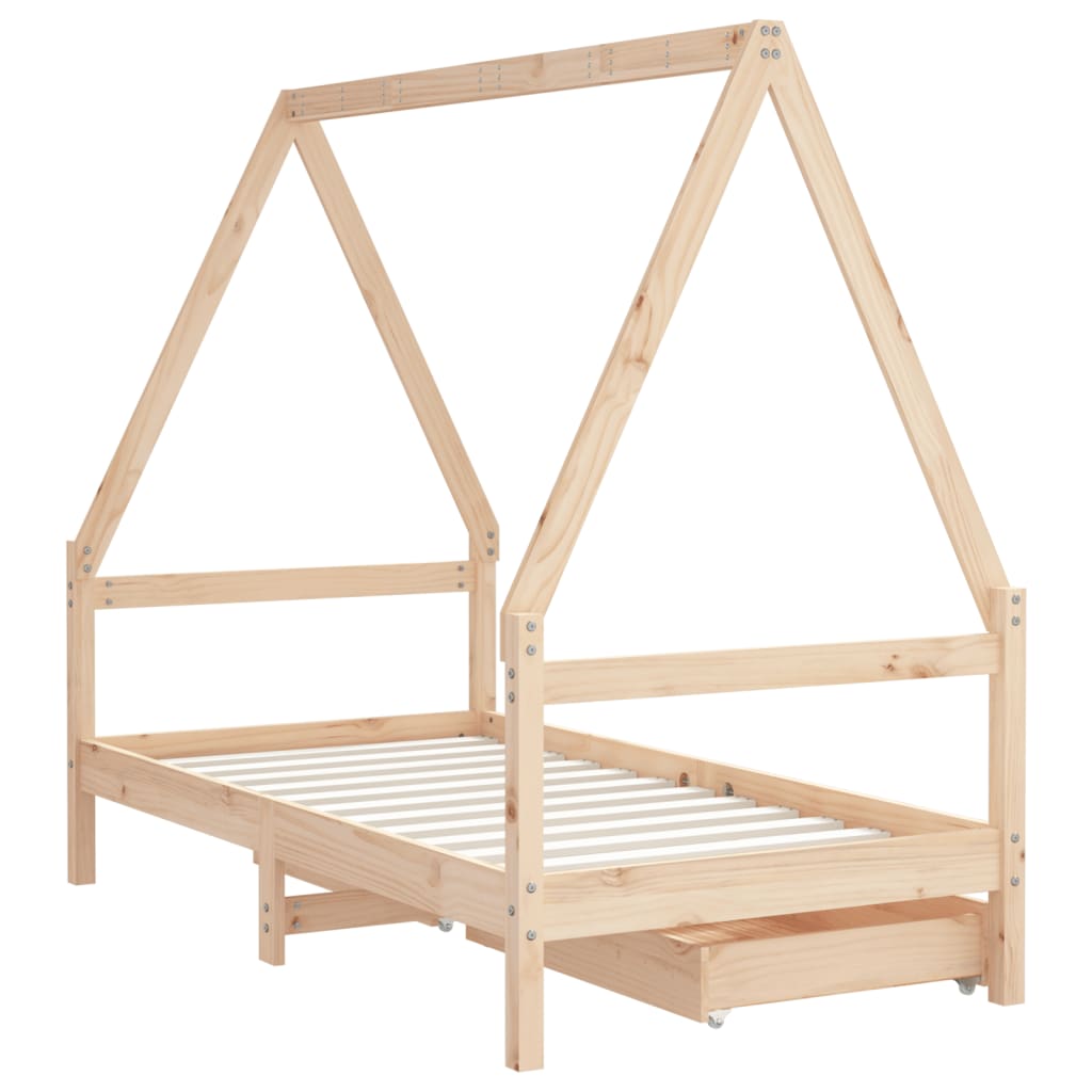 sengeramme til juniorseng 80x160 cm massivt fyrretræ