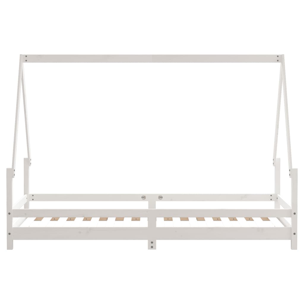 sengeramme til juniorseng 80x200 cm massivt fyrretræ hvid