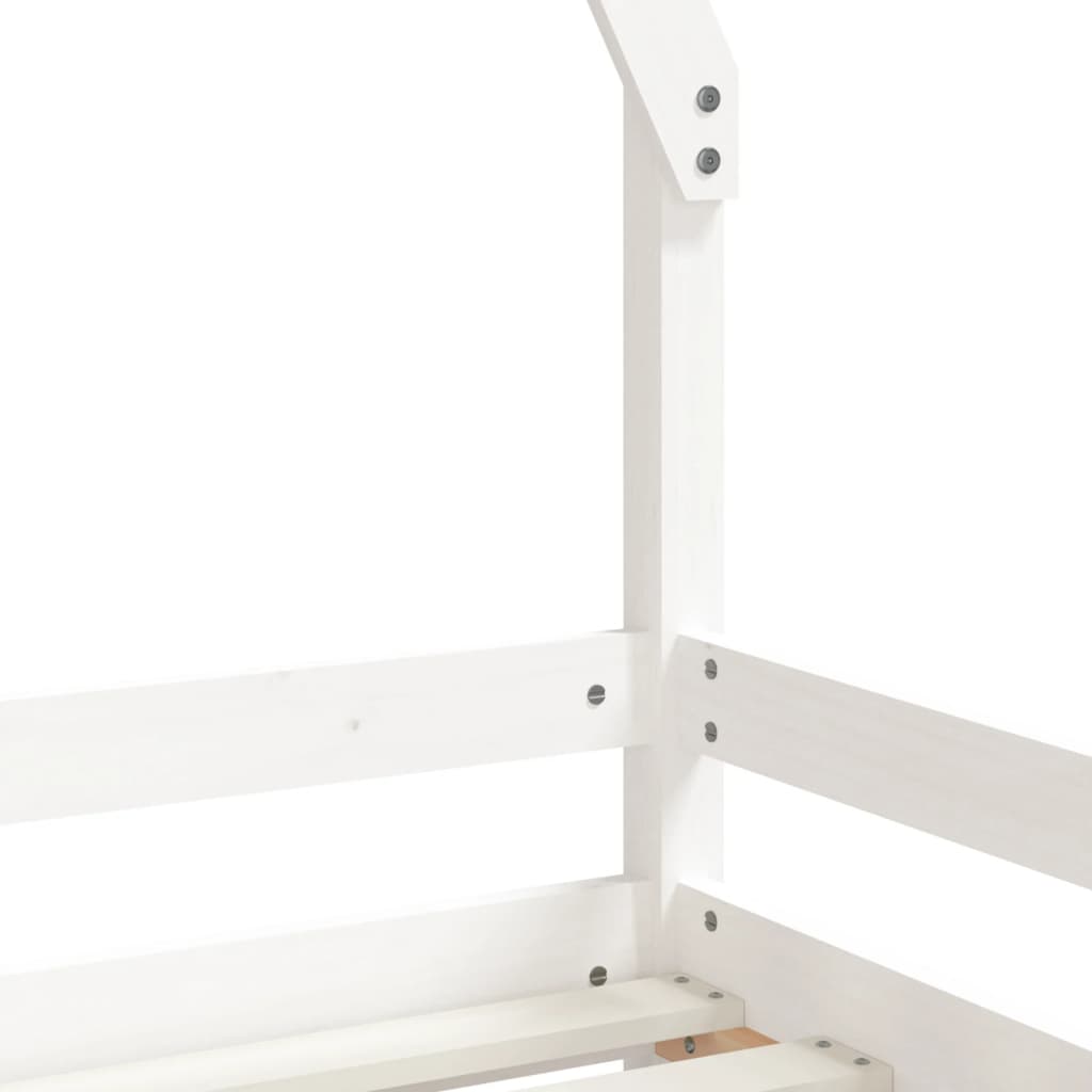 sengeramme til juniorseng 80x200 cm massivt fyrretræ hvid