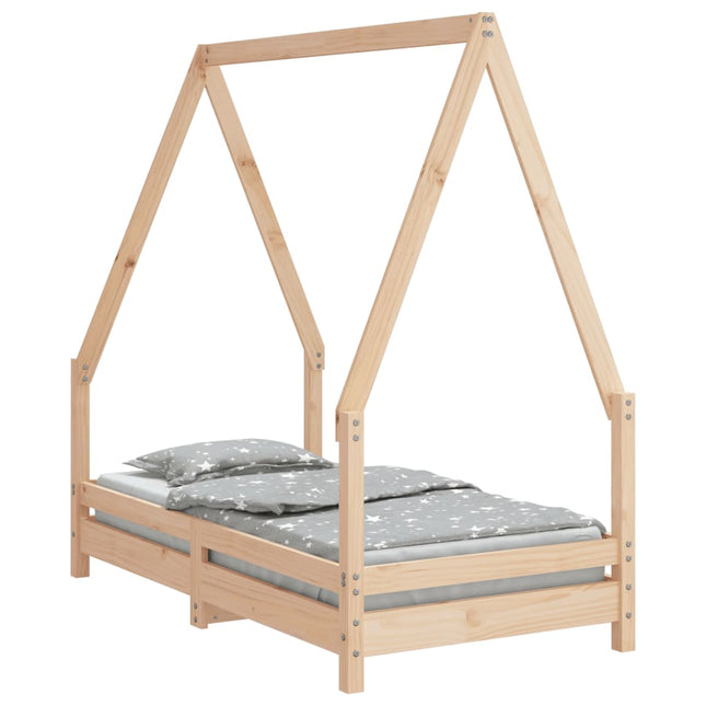 sengeramme til juniorseng 70x140 cm massivt fyrretræ
