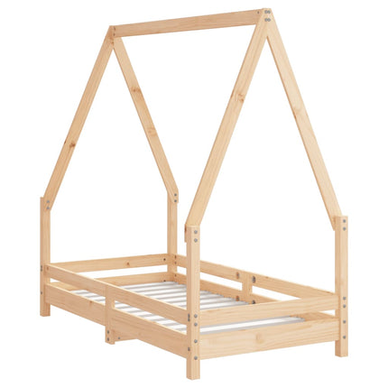 sengeramme til juniorseng 70x140 cm massivt fyrretræ