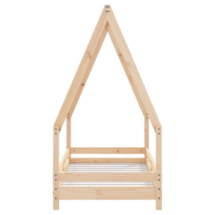 sengeramme til juniorseng 70x140 cm massivt fyrretræ