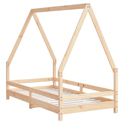 sengeramme til juniorseng 80x160 cm massivt fyrretræ