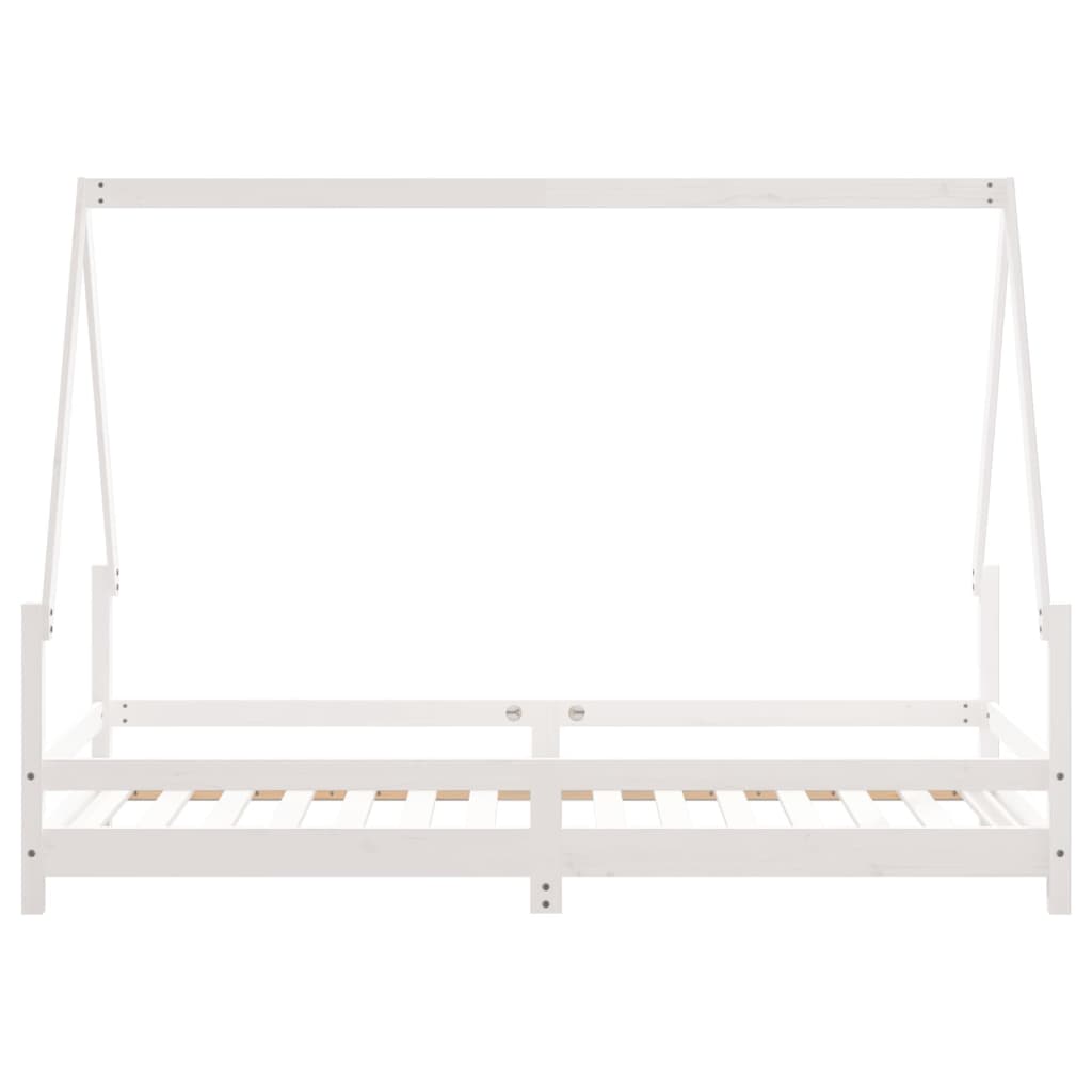 sengeramme til juniorseng 90x190 cm massivt fyrretræ hvid