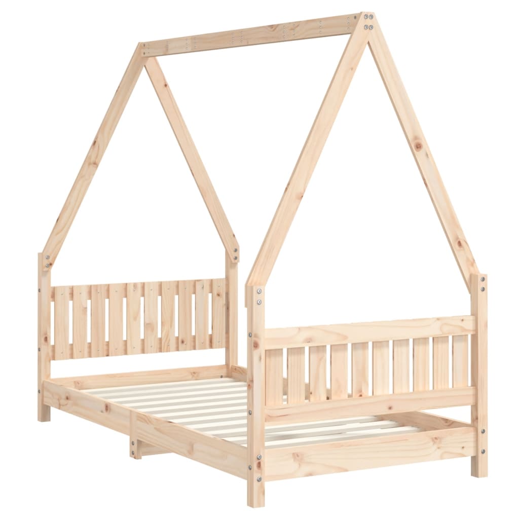 sengeramme til juniorseng 80x160 cm massivt fyrretræ