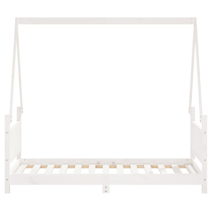 sengeramme til juniorseng 80x160 cm massivt fyrretræ hvid