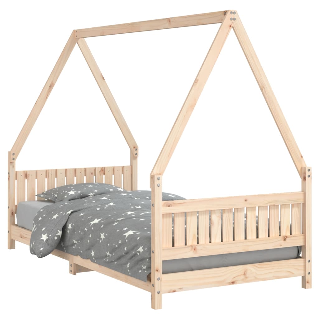 sengeramme til juniorseng 90x190 cm massivt fyrretræ