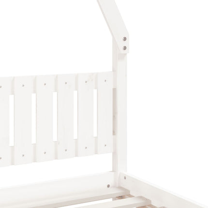 sengeramme til juniorseng 90x190 cm massivt fyrretræ hvid